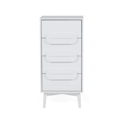 5bf5cdf62b71c2863a91d25c406ae724b62944899fa7e0026347e9d02befadf4.jpg An Image of Anders 4 Drawer Tallboy White