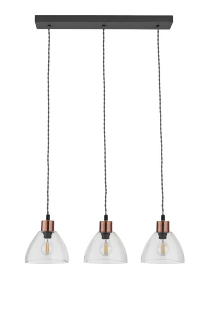 601ce51188d109e6263e04a73dc3b65ec3a9ffb465cbdbe22cb12798fd8a8d27.jpg An Image of Argos Home Highland Lodge Glass 3 Light Pendant Light - Grey