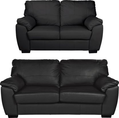 6d6d4ff6851578ad698fbb88753c6f698d90d93a67aae94a812070bcd30b64c7.jpg An Image of Argos Home Milano Leather Chair & 3 Seater Sofa - Chocolate