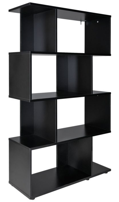 6eccba26c279a5288604cbf43b4c23dc97f0669fa9dcc0d103bd6d850cf2a3d7.jpg An Image of Habitat Hayward 5 Shelf Bookcase - Black Gloss