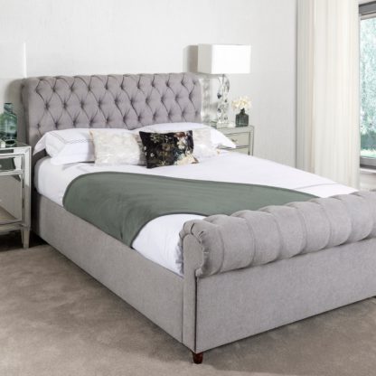 74a4ee1c39ae3feea0c83b2b25ac34ac9ba09ec38a144c7deda4a6c6dec0c6ac.jpg An Image of Fabio Woven Grey Bed Frame Grey