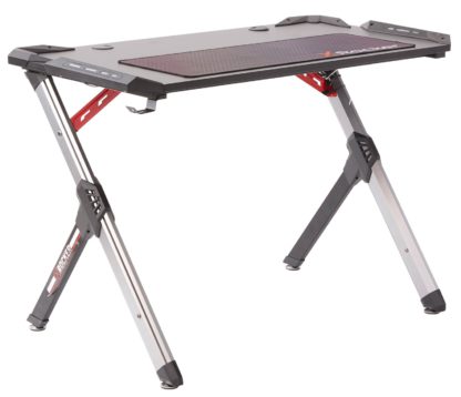 79f972fd75d65ba146d28125a34daa0d8bf39da1d264a10542f5b1d5bb5e82d2.jpg An Image of X Rocker Lynx Full Colour LED Gaming Desk - Black & Silver