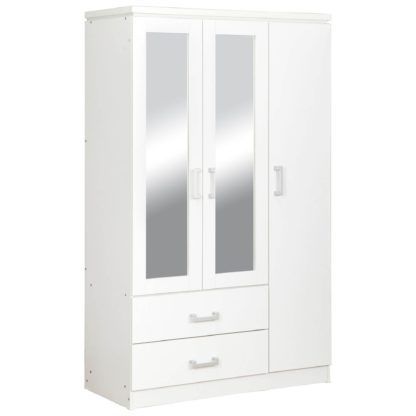 7cf0fb20a2ce6f84b1400588697c4976d1ee6c8f7680d8e136da96fe04c86dae.jpg An Image of Charles White Mirrored Wardrobe White