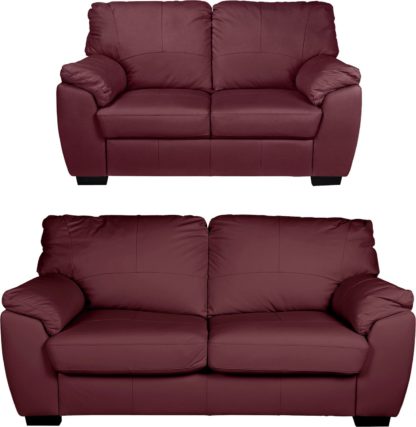 82b7b3e0405241a5fa45341251874f08a5846e06335b36a8464396b426896cba.jpg An Image of Argos Home Milano Leather Chair & 3 Seater Sofa - Chocolate
