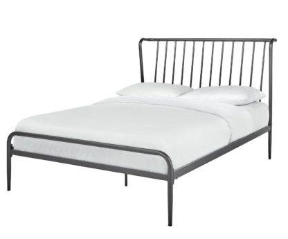 86b622cb8dfca6b786a9b282ca2a40fc1c1c92de80975f0aa751117b6042a6d7.jpg An Image of Habitat Kanso Double Metal Bed Frame - Black