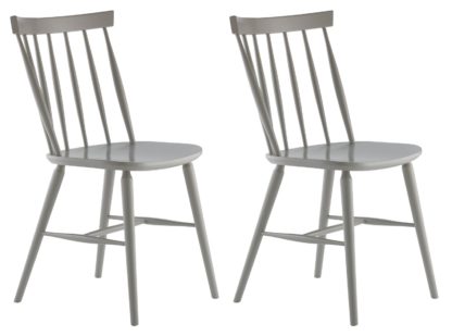 8777d552df1309de8e02ebb243b3bf470b080cbca6df70d477199e12b2f9a02f.jpg An Image of Habitat Talia Pair of Spindle Back Dining Chair - Grey