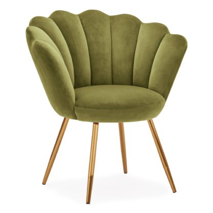 890f13ea8e8e0583b3611977ce02e685fa1ce2a7e5e34445f978c4a26eb3ec02.jpg An Image of Vivian Velvet Cocktail Chair - Moss Green Green