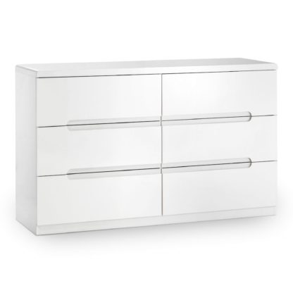 8cda61730010c158f7ea565d50aefb45b95e9700ffe8e61dcc5c142d45e11779.jpg An Image of Manhattan White Wide 6 Drawer Chest White