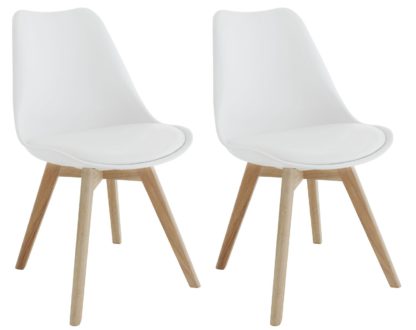 8ce346512c003dc3bbef168fca3df38744f3545350407a84491a8e249a5ba753.jpg An Image of Habitat Jerry Pair of Fabric Dining Chair - White