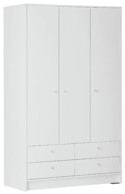 8d28380a4ba070f6d1bb50de826a0a9651d7bc21e7bc5096b32b9d370fdd2a28.jpg An Image of Habitat Malibu 3 Door 4 Drawer Wardrobe - Grey