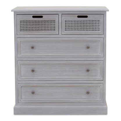8e9c1f5ffae6e20f59d3bf81126836153bdfea3f7b2e5f4aaec10d3502f88dc6.jpg An Image of Lucy Cane Grey 5 Drawer Chest Slate (Grey)
