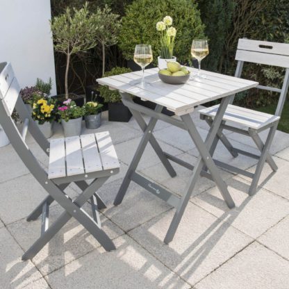 8ff127bd180bb6382ae78f641a41d8c7bff9c1b65e402780a3037c8a284c83d1.jpg An Image of Florenity 2 Seater Grigio Bistro Set Grey