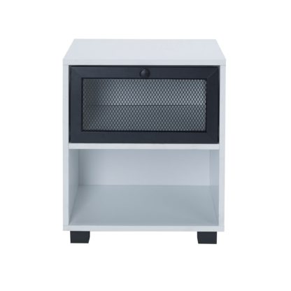 920e9ba087d33038d7e6e5d4a986828665a7148a855d1c62ff46128caa1c37b2.jpg An Image of Black Metal Bedside Cabinet Black