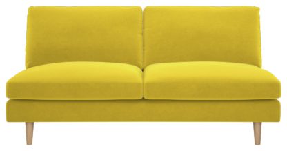 92be02dbbbda5bfc0845bb7ca12019a4e39c64dd4498acb8342aaa775207a276.jpg An Image of Habitat Teo 2 Seater Velvet Sofa - Yellow