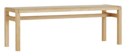 9793a3011c7d982988b151438792e21316124e42c634a532d603fd0454973b88.jpg An Image of Habitat Radius 3 Seater Solid Oak Dining Bench - Oak