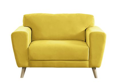 97fa3c80ae2e756e98636ba225515ee9e41f26d738e8b31eb464c43f59f6699f.jpg An Image of Habitat Snuggle Velvet Armchair - Yellow