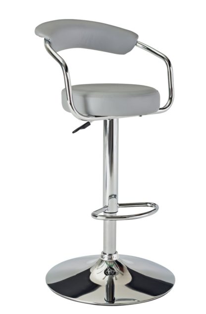 9844aaadce131bb6cdae17fb817f28408b7e6d3aff4426f5c2b14da8e353dfdf.jpg An Image of Argos Home Executive Gas Lift Bar Stool with Back Rest- Grey