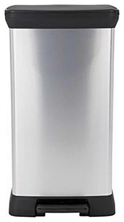 9b3401a476439bbe1058d70aafe739faaa057766082883f78d6432cc026bdb6a.jpg An Image of Curver 50 Litre Deco Pedal Bin - Silver