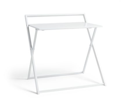 9cf9466028218ee1571b722c3c252fe3519194f071193b0e1d0ef9c7e4114b0a.jpg An Image of Habitat Compact Folding Office Desk - White