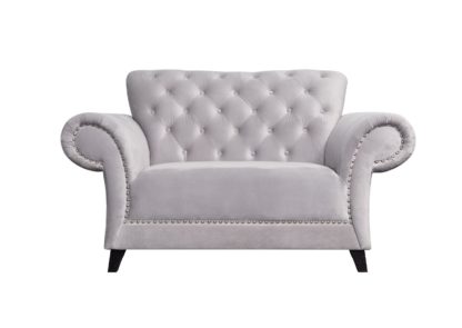 9e819b1068451d490204a7f0bfbc0c3d666ebb2a117d8c52b40b01545a5f2299.jpg An Image of Argos Home Chelsea Velvet Cuddle Chair - Grey