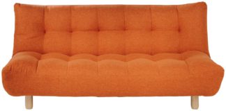An Image of Habitat Kota 3 Seater Fabric Sofa Bed - Orange