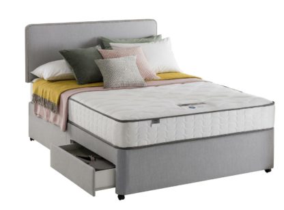 a39d953a465570ef41c92dd743eccf2a7c675c73f441cccab609f8b98f27dfe8.jpg An Image of Silentnight Pavia Comfort 2 Drawer Grey Divan - Kingsize