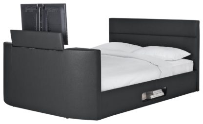 a7dabacb243ad16b5e375e528df00cc155b9f521d561ca31caf923a894078a3d.jpg An Image of Habitat Gemini Double TV Bed Frame - Black