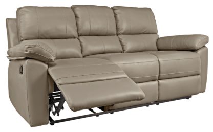 ab0124e984fd8daa8a4748d2d49fe6404fdfbf3404d68ab8156e53bf603926c0.jpg An Image of Argos Home Toby 3 Seat Faux Leather Recliner Sofa -Chocolate
