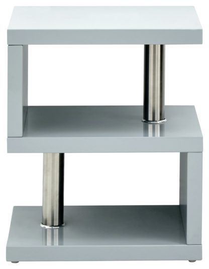 bb08ca515b9f620bf82ea932fadfc8b84a70b0ccba7f4bca73ce6f8474bad553.jpg An Image of Polar Side Table - Grey Gloss