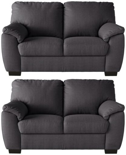 bbf1b77f540d4b8154f6238477ae56bdc61eb564795d426f5839115cb0be977d.jpg An Image of Argos Home Milano Pair of Fabric 2 Seater Sofa - Charcoal