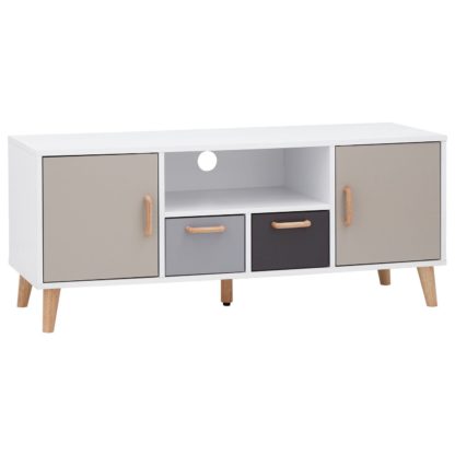 be55247039058577b57628a2b61483bed32a2f65f9a0f077e97fe679a6f4ebaf.jpg An Image of Delta 2 Door 2 Drawer Large TV Unit - White & Grey