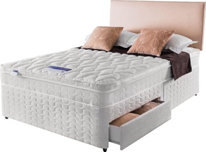 be5fd844dbcd98077b811665eef6a70ee90c15c1ab778a8b12d8269924e519c4.jpg An Image of Silentnight Auckland Luxury 2 Drawer Kingsize Divan - White