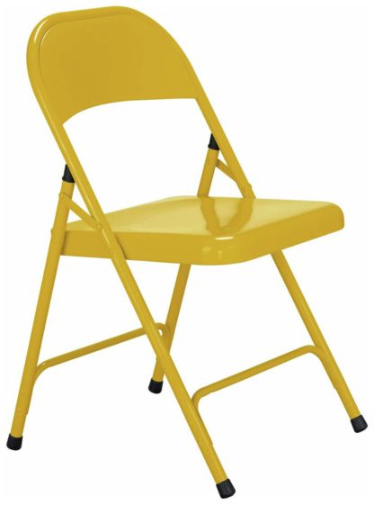 befb79e6263f44c563b662c92f7cf2a34513f5416986df9d5d5b69973ad6b4d0.jpg An Image of Habitat Macadam Metal Folding Chair - Yellow