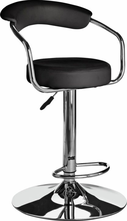 c18fc07f31938153a668d9058114604e1460689d84d33835e58e18568949b642.jpg An Image of Argos Home Executive Gas Lift Bar Stool w/ Back Rest - Black