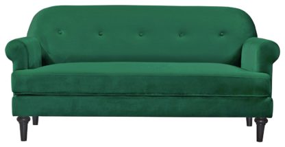 c214b03bbbf200f6b4e412b050a6dcd45fa392d2a956780b3c67bf9bc0059b80.jpg An Image of Habitat Whitney 3 Seater Velvet Sofa - Green