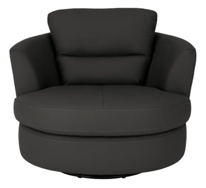 c845c51d6cb9cd0cb1b0766fc947b1249db609473d6999287100dcd6c8d913b7.jpg An Image of Argos Home New Trieste Leather Mix Swivel Chair - Black