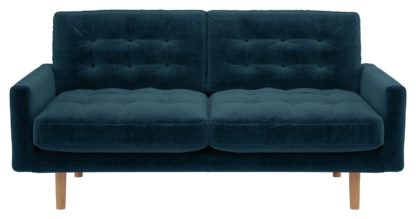 d6fc3be587834aa439633aeaac2e4faba3eb3d9926a6dad373912c5e3b690121.jpg An Image of Habitat Fenner 2 Seater Velvet Sofa - moss Green