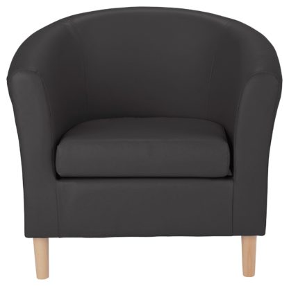 d77444f5fa7c19c121d151b54b6958e07b5c0e31795a85837ce349de0287f26e.jpg An Image of Habitat Faux Leather Tub Chair - Mocha