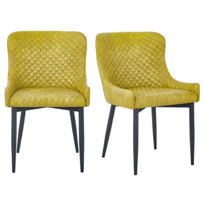 d8796cde88f5f36429e641845061cd9dbe6c994779cd4886bee7f4d26c5bf66c.jpg An Image of Montreal Set of 2 Dining Chairs Olive PU Leather Olive (Green)