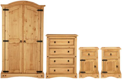 d941351141c50c119cd91237abc9f2ad4f457af1d25de4a99cf47859e11b7c30.jpg An Image of Argos Home Puerto Rico 4 Piece Wardrobe Set - Light Pine