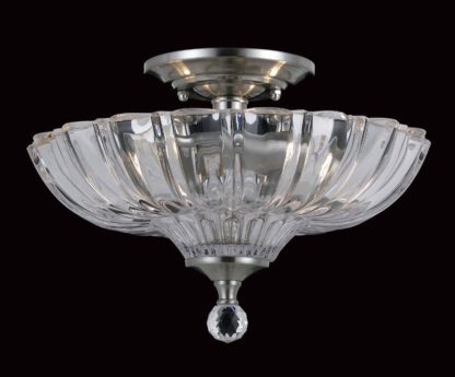 da253a8711199b3631f66b5a4fe44b5cad9f504f6e9679175bb79d2d0d7bdc65.jpg An Image of Dallas Glass 2 Bulb Semi Flush Light Fitting - Satin Nickel.