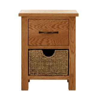 An Image of Sidmouth Oak 2 Drawer Bedside Table Natural