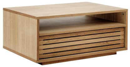 df1fb8e3949715229133aae0ff83d1f6ea4f08bfc5ec8b6a2a968119dc4192c8.jpg An Image of Habitat Max Oiled Oak Coffee Table With Shelf