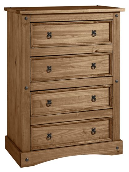 e806c0bacb90b214291a1429d02b9f11da2f5b80a8ce75913646e2a77714ad47.jpg An Image of Argos Home Puerto Rico 4 Drawer Chest - Dark Pine
