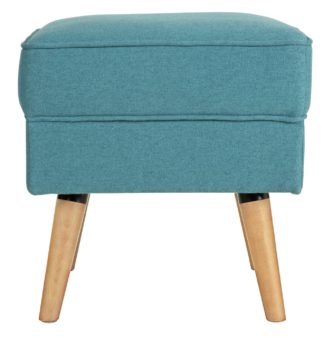 An Image of Habitat Callie Fabric Footstool - Teal