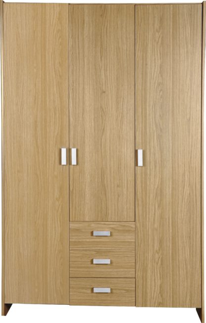 ed4328e87b71f64310f1d3b8036fc9045e037320ae798fd851927d81fad9d960.jpg An Image of Argos Home New Capella 3 Door 3 Drawer Wardrobe - White