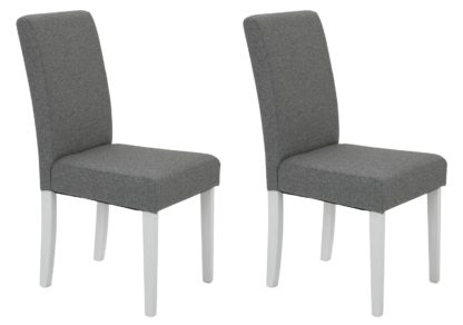 ed9fdd23a071725d1859de9931266d02b790b229dbf4738689e261174608212d.jpg An Image of Habitat Pair of Tweed Mid Back Dining Chair -Grey & White
