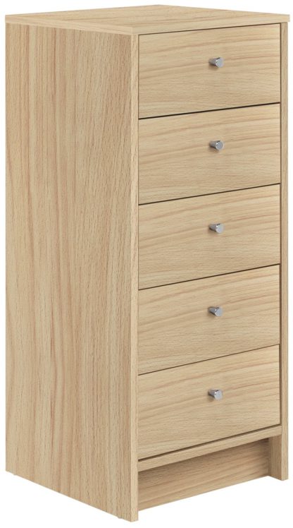 f6a498697ebc435ee6841cc3a1e2c0089cca3abdcd741df8468a87b393763f18.jpg An Image of Habitat Malibu 5 Drawer Tallboy - Grey