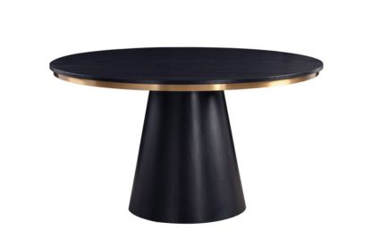 f8a7861cbcf50fdf136ec2d3317417365ad307f9e64ee9a1c187bcd51bfd2aa4.jpg An Image of Brewster 4-6 Seat Black Dining Table