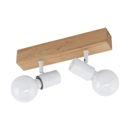 fa70ab8228631618bfcea11679d538ccc8852868a05c4ad84efd7ca6a162faa6.jpg An Image of Eglo Townshend 2 Light Spotlight - White and Oak